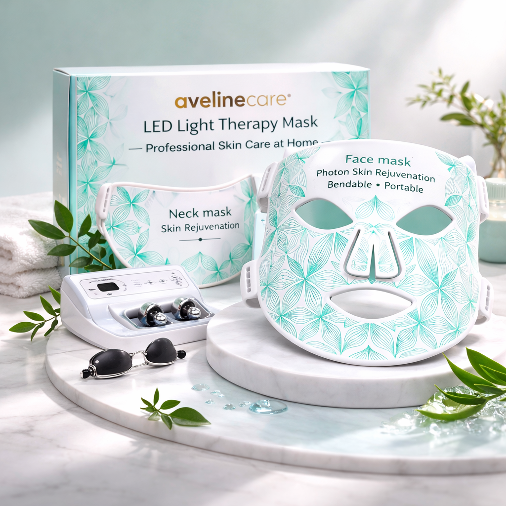 LED Face Mask with Near-Infrared Light Therapy | AvelineCare Pro 8