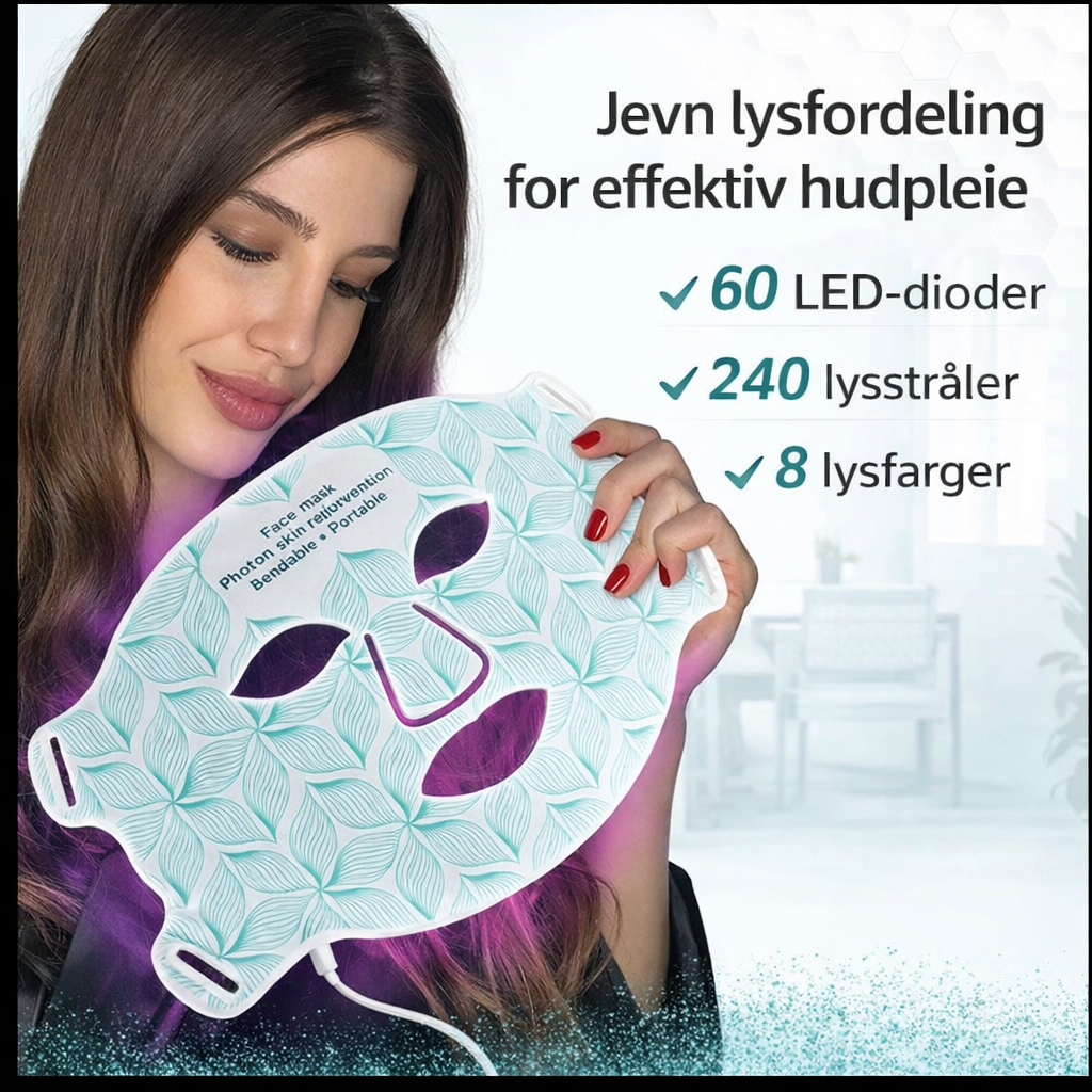 AvelineCare Pro LED-Maske 8-i-1 – Avanceret Lysterapi