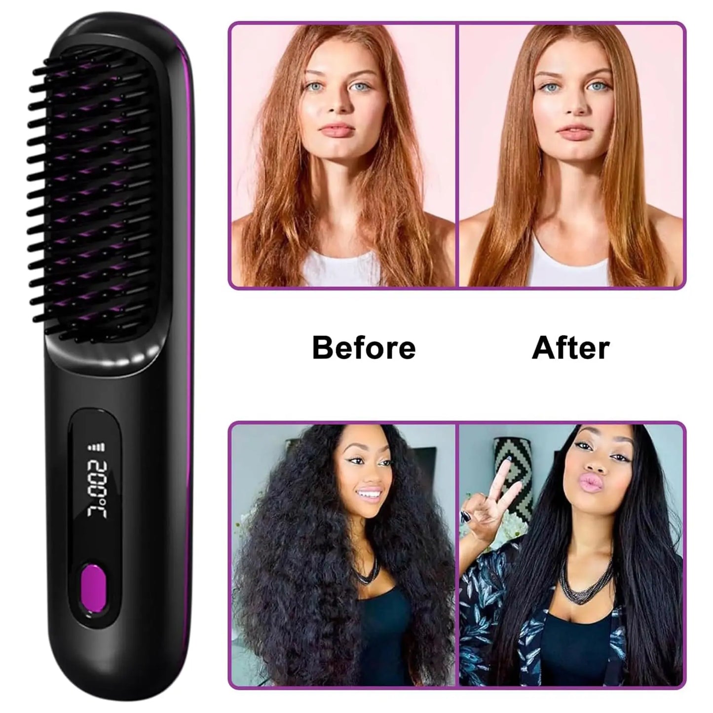 VelvetVolume™ Cordless Heated Brush for Volume and Shine
