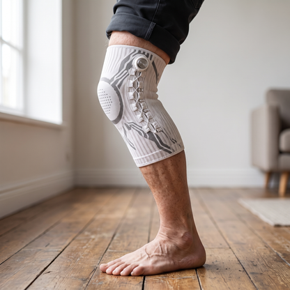 Kneova side stabilizer and laces, side view