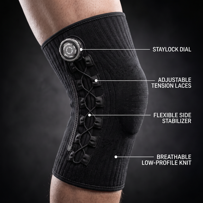 Kneova features: StayLock dial, tension laces, side stabilizer